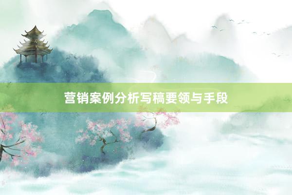 营销案例分析写稿要领与手段